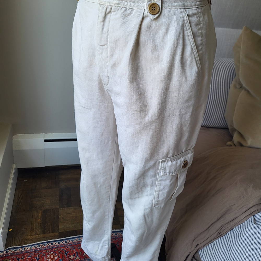 Banana Republic Women's Cream Cargo Pants